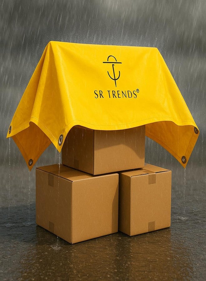 SR TRENDS Heavy Duty HDPE Tirpal 500 GSM | Waterproof, UV Resistant & Durable Tarpaulin Sheet with Eyelets for Outdoor, Truck, Garden & Roof Cover (Yellow, 9 x 6 FT) - Image 3